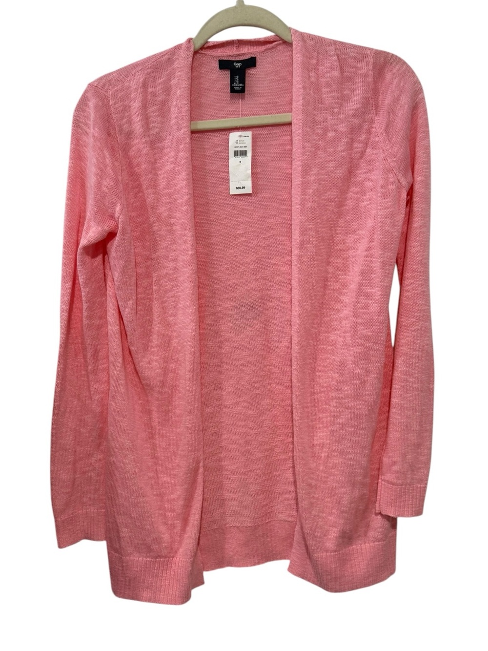 NWT Gap Small Pink Open Front Cardigan Sweater Lightweight Cotton